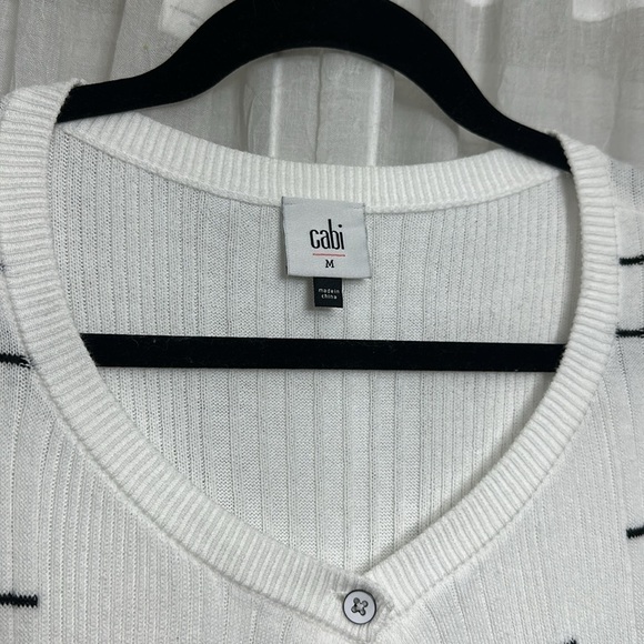 Cabi Style #5638 Dashes Sweater Long Duster Ribbed Size M EUC Item# AM - Picture 7 of 10